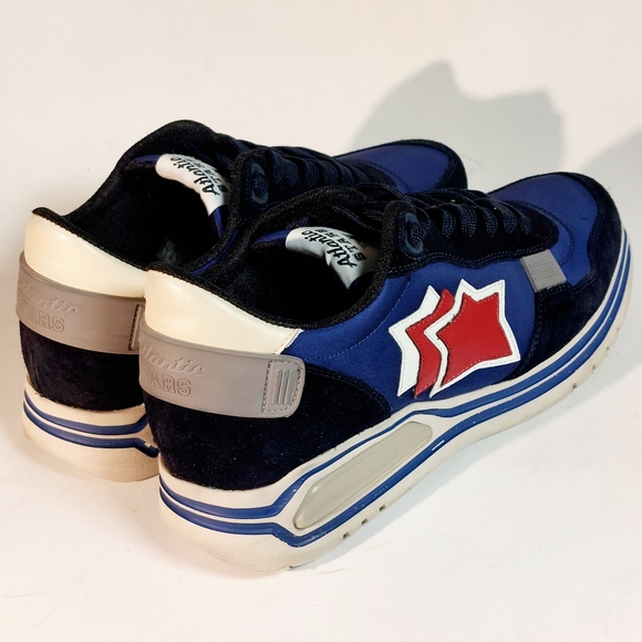 Atlantic Stars blue & red leather & nylon Pegasus sneakers, EU41, EUC - Picture 5 of 14